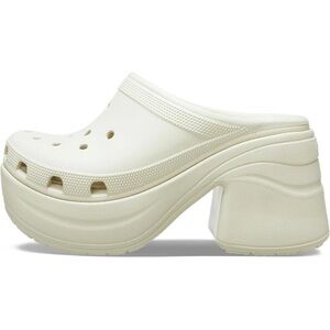 New Crocs Siren Clog Platform Block High Heels Bone/White Slip On Womens Size 12
